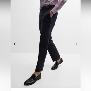 ZANELLA Made in Italy Devon Wool Serge Trousers in Charcoal Size 38 $378